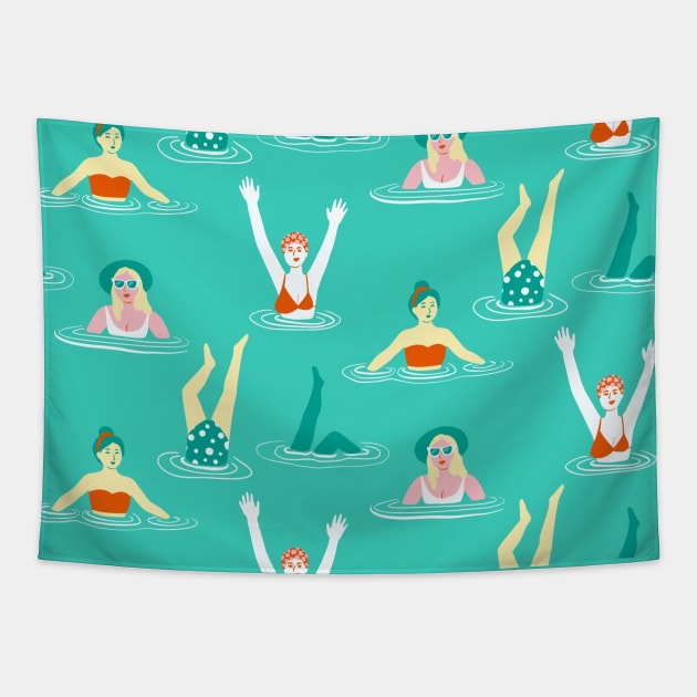 Pool Party Tapestry by Salty Siren Studios