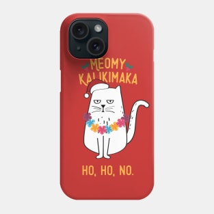 Meowy Kalikimaka - Funny White Cat Christmas Phone Case