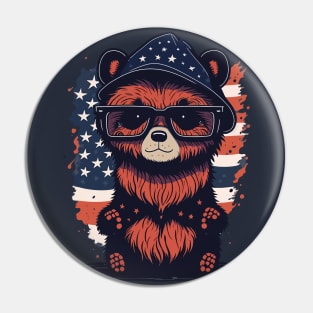 Patriotic Bear Pin