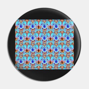 Cyan Aesthetic - Sky Blue Angels Abstract Pattern Pin