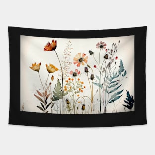 Floral Garden Botanical Print with wild flowers Tapestry