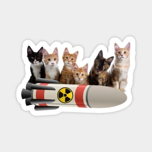 Kittens with nuke missile Magnet