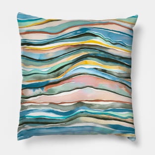 Agate Marble Watercolor Colorful Layers Pillow