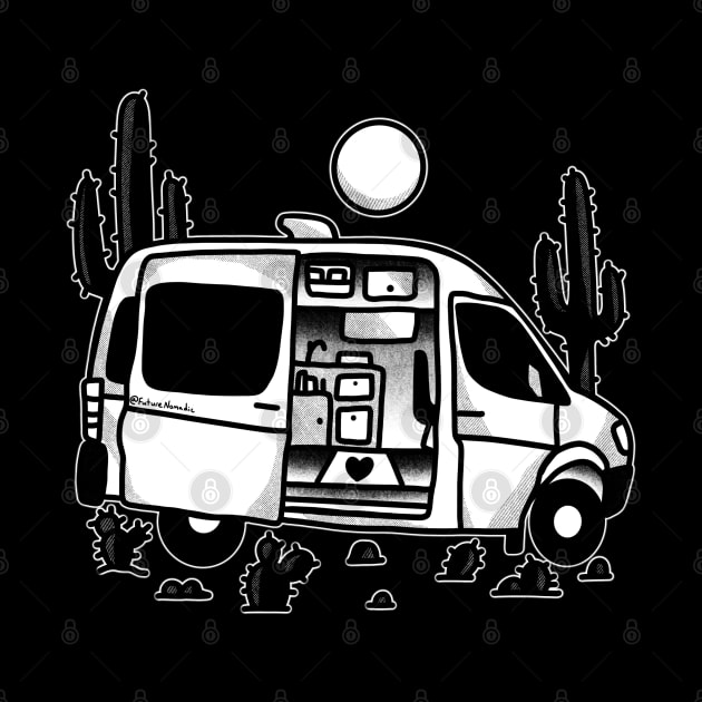 Sprinter van camper conversion in the desert by Tofuvanman