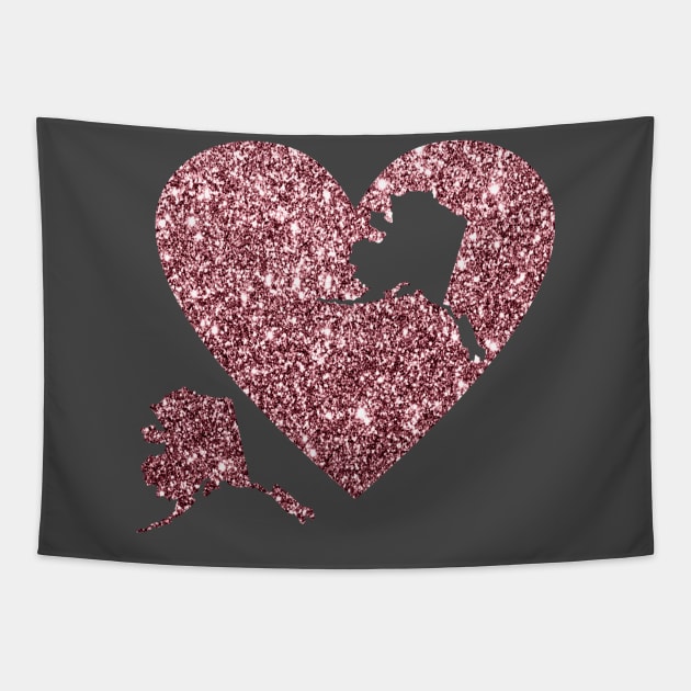 Alaska Heart Puzzle Piece Tapestry by HappyArt