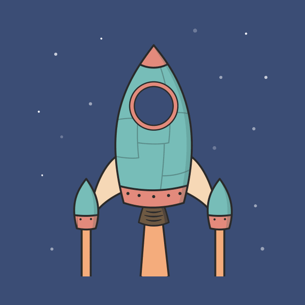 Cool Kids Spaceship Rocket by wordsberry