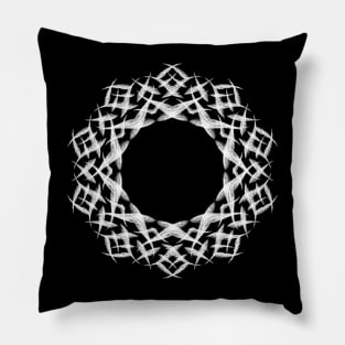 Mandala Flurry White Pillow