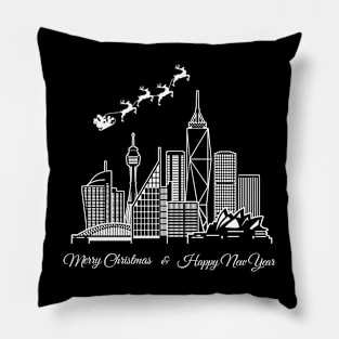 Merry Christmas Happy New Year Sydney Australia Pillow