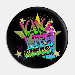 Van Life Rules Graffiti Design Pin