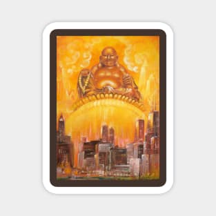 Blissful Jambhala, the God of Wealth, over Chicago. Soul of the Stone: Citrine. Magnet