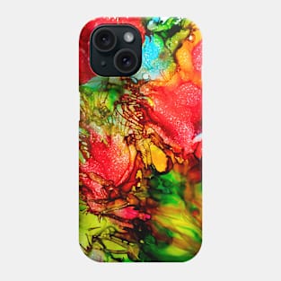 Red floral abstract Phone Case