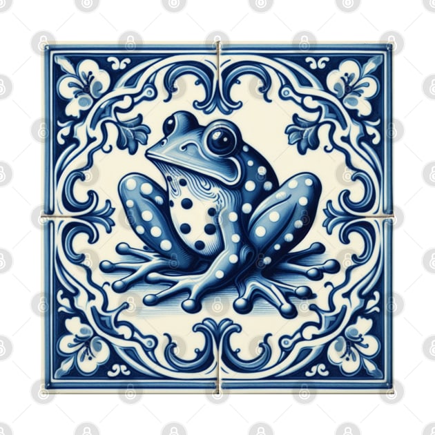 Delft Tile With Dotted Frog No.3 by artnook