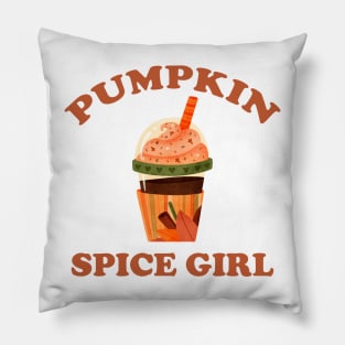 Pumpkin Spice Latte Girl Fall Design Pillow