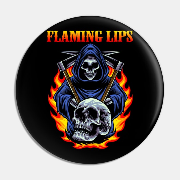 FLAMING LIPS BAND Pin by Bronze Archer