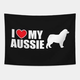 I LOVE MY AUSSIE  (WHITE) Tapestry