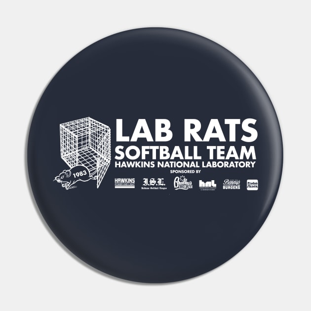 Hawkins National Laboratory 1983 Softball Team Pin by TeeLabs