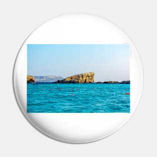 Rock in cyan water of Mediterranean sea Pin