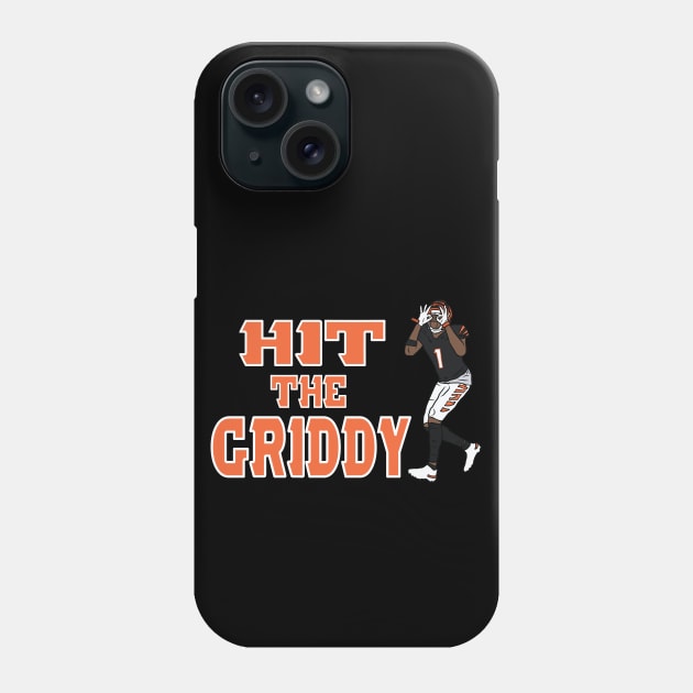 Ja'Marr Chase Hit The Griddy (Style 3) Phone Case by rattraptees