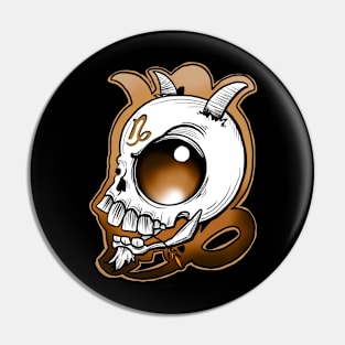 Capricorn skull Pin