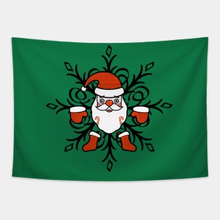 Santa Clause with SnowFlake New Year Christmas Art Tapestry