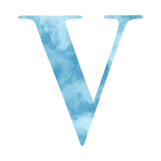 Clouds Blue Sky Initial Letter V T-Shirt