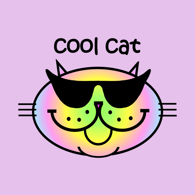 Cool Cat 2 - Pastel Rainbow by RawSunArt