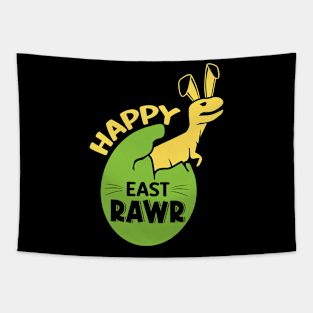 Happy East Rawr Happy Easter Bunny and Easter Egg Hunting Tapestry