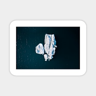 Lone, minimalist Iceberg from above - Landscape Photography Magnet