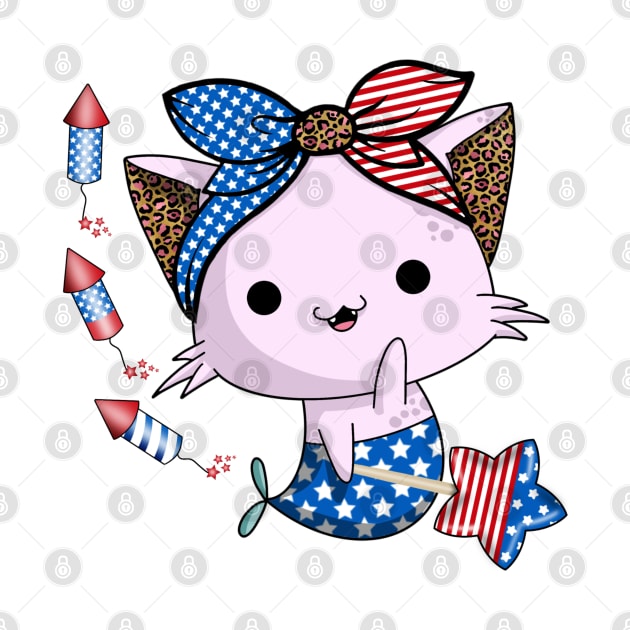 4th of July cat by Zedeldesign