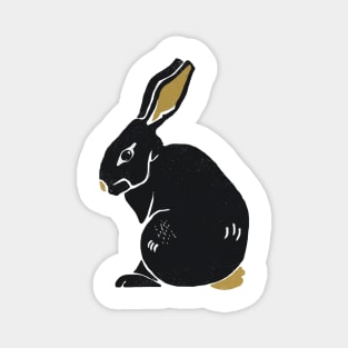 Bunny Love Gift Rabbit Gift Wood Engraving Style Tshirt Magnet