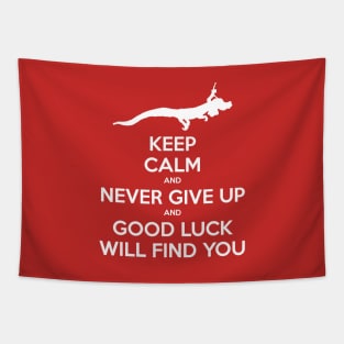 Keep Calm and Never Give Up Tapestry