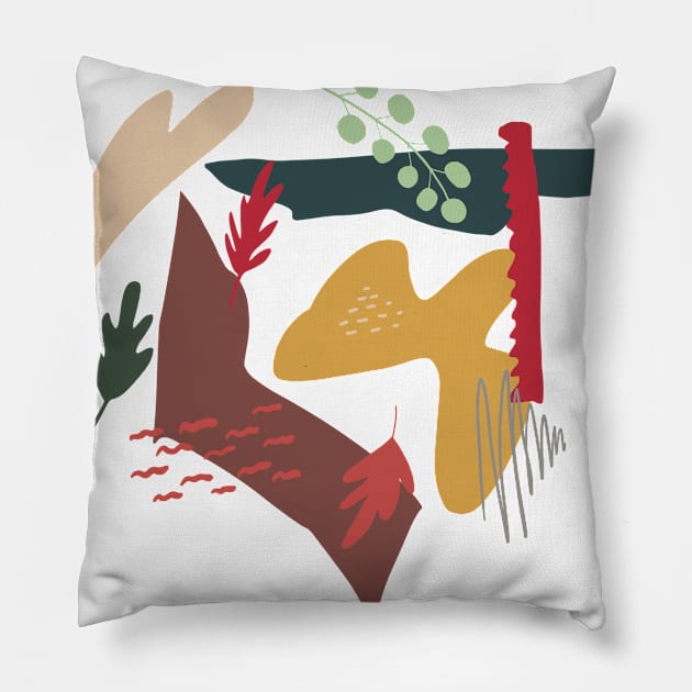 Autumnal Collage Pillow by NJORDUR