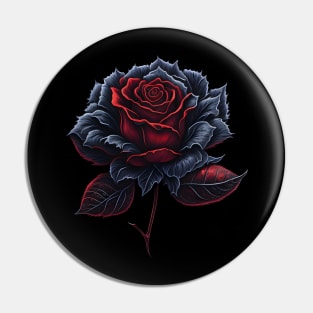 Little stary black red Rose flower logo Pin