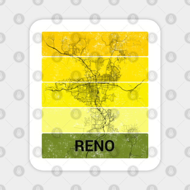 Reno Nevada City Map Reno Magnet Teepublic