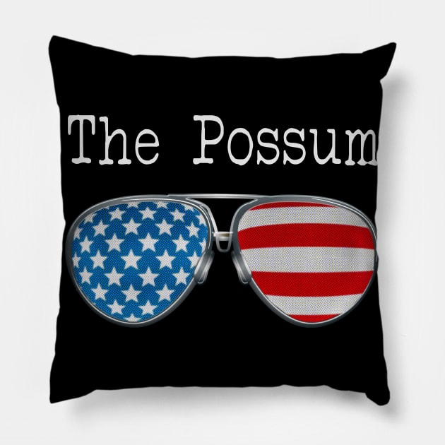 AMERICA PILOT GLASSES THE POSSUM Pillow by SAMELVES