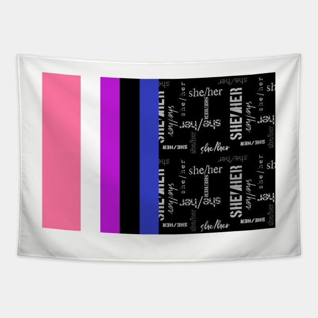 Genderfluid, She/Her Pronouns - Identity Pride Tapestry by LochNestFarm