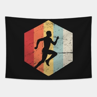 Retro 70s Cross Country Running Icon Tapestry