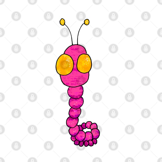 cute pink worm by MerryDee