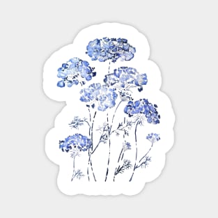 abstract queen anne's lace blue Magnet