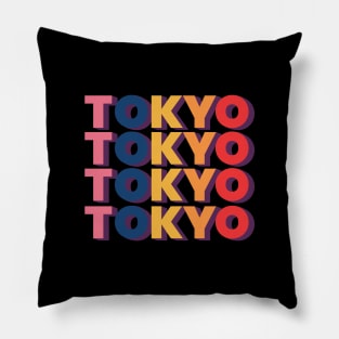 Tokyo Colorful Pop Art Typography Design Pillow