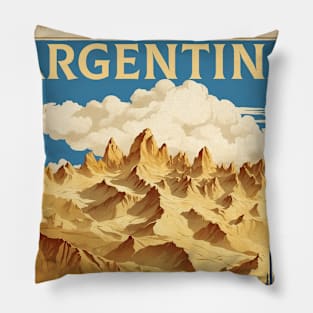 Argentina Vintage Tourism Poster Pillow