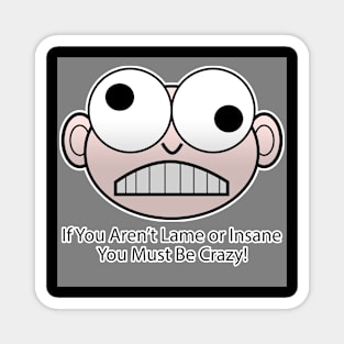 If You Aren't Lame or Insane You Must Be Crazy! - 3 Magnet