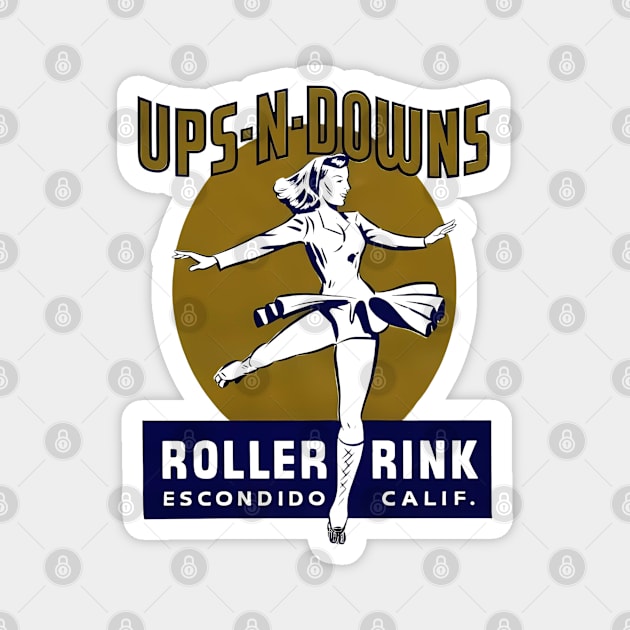 Vintage Roller Skating Escondido California Magnet by Timeless Chaos