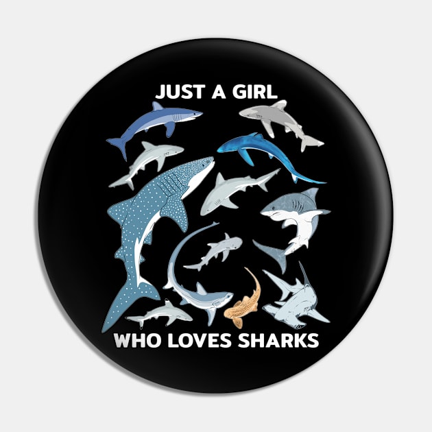 Just a girl who loves sharks Pin by NicGrayTees