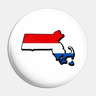 Red, White, and Blue Massachusetts Outline Pin