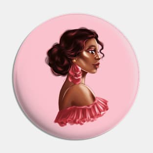 Black Girl Romantic Melanin Portrait Pin