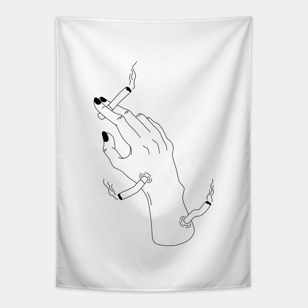 smoking hand Tapestry by veanj