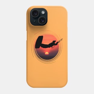 Kiter Action Freestyle Artistic Black Vector And Sunset Phone Case