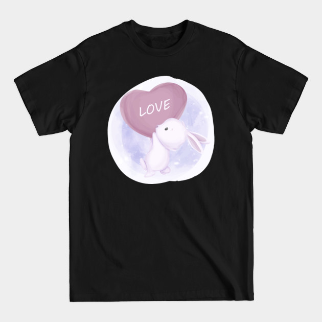 Adorable Baby Bunny Reach a Love Balloon - Baby Bunny - T-Shirt