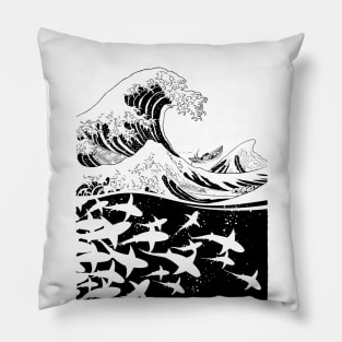 Wave of sharks Pillow